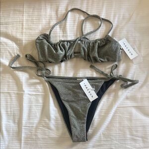 PacSun Sparkling Olive Bikini Set love bird‎ small top medium bottom